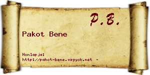 Pakot Bene névjegykártya